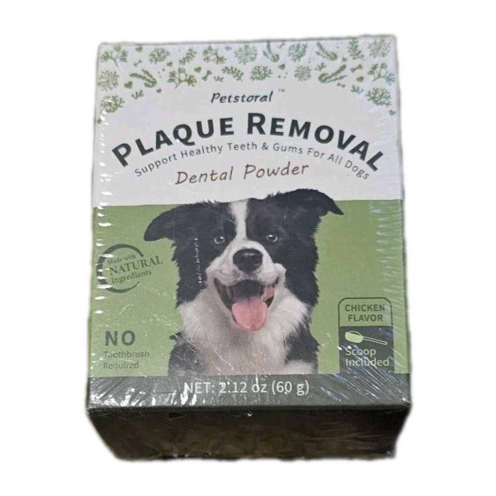 NIB Plaque Removal Natural Dental Powder Dog Dental Care & Bad Breath 03/2028